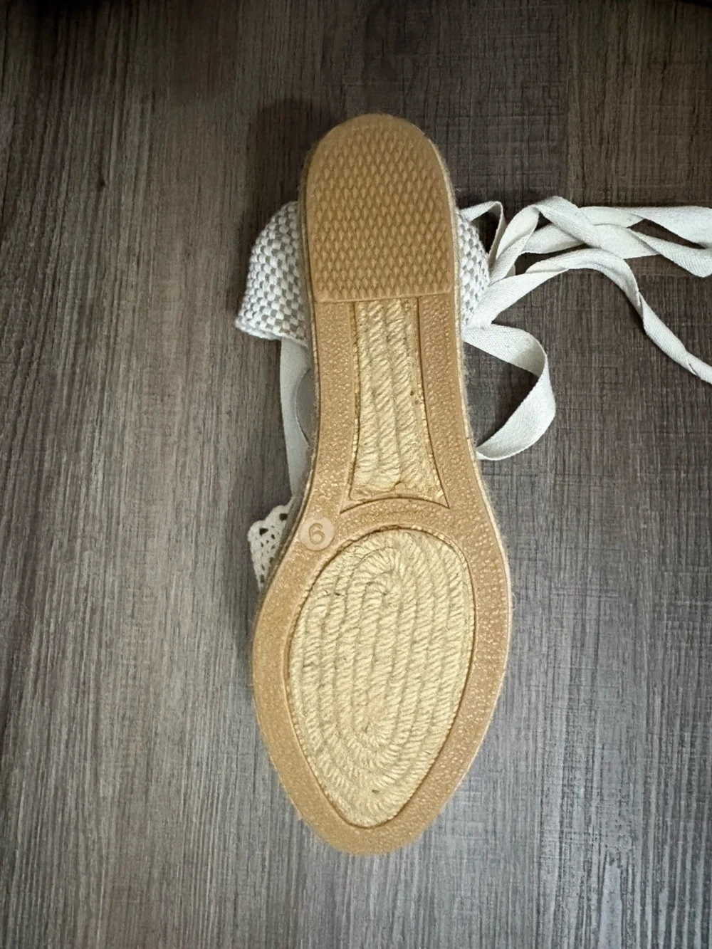 Vionic Cream Crochet Espadrille Flats with Ankle Wrap